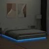 Lova Lovos rėmas su LED, betono pilkas, 150x200cm, apdirbta mediena