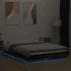 Lova Lovos rėmas su LED, dūminio ąžuolo, 120x190cm, apdirbta mediena