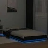 Lova Lovos rėmas su LED, juodas, 100x200cm, apdirbta mediena