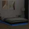 Lova Lovos rėmas su LED, juodas, 120x190cm, apdirbta mediena
