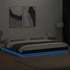 Lova Lovos rėmas su LED, juodas, 200x200cm, apdirbta mediena