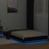 Lova Lovos rėmas su LED, juodas, 90x190cm, apdirbta mediena