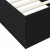 Lovos rėmas su LED, juodas, 90x190cm, apdirbta mediena