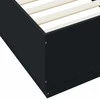 Lovos rėmas su LED, juodas, 90x200cm, apdirbta mediena