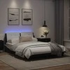 Lova Lovos rėmas su LED, juodas ir baltas, 140x200cm, dirbtinė oda