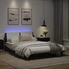 Lova Lovos rėmas su LED, juodas ir baltas, 140x190cm, dirbtinė oda