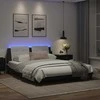 Lova Lovos rėmas su LED, juodas ir baltas, 160x200cm, dirbtinė oda