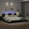 Lova Lovos rėmas su LED, juodas ir baltas, 200x200cm, dirbtinė oda