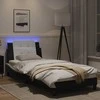 Lova Lovos rėmas su LED, juodas ir baltas, 90x190cm, dirbtinė oda