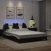 Lova Lovos rėmas su LED, juodas ir baltas, 160x200cm, dirbtinė oda