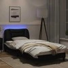 Lova Lovos rėmas su LED, juodas ir baltas, 90x190cm, dirbtinė oda