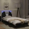 Lova Lovos rėmas su LED, juodas ir baltas, 80x200cm, dirbtinė oda