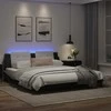 Lova Lovos rėmas su LED, juodas ir baltas, 180x200cm, dirbtinė oda