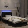 Lova Lovos rėmas su LED, juodas ir baltas, 90x200cm, dirbtinė oda