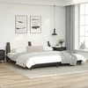 Lovos rėmas su LED, juodas ir baltas, 200x200cm, dirbtinė oda