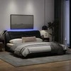 Lova Lovos rėmas su LED, juodos spalvos, 180x200cm, audinys