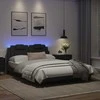 Lova Lovos rėmas su LED, juodos spalvos, 120x200cm, dirbtinė oda