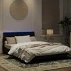 Lova Lovos rėmas su LED, juodos spalvos, 140x190cm, aksomas