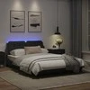 Lova Lovos rėmas su LED, juodos spalvos, 140x190cm, dirbtinė oda