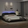 Lova Lovos rėmas su LED, juodos spalvos, 200x200cm, dirbtinė oda