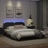 Lova Lovos rėmas su LED, juodos spalvos, 160x200cm, dirbtinė oda