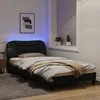 Lova Lovos rėmas su LED, juodos spalvos, 100x200cm, audinys