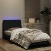 Lova Lovos rėmas su LED, juodos spalvos, 90x200cm, aksomas