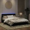 Lova Lovos rėmas su LED, juodos spalvos, 160x200cm, aksomas