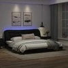 Lova Lovos rėmas su LED, juodos spalvos, 200x200cm, dirbtinė oda