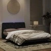 Lova Lovos rėmas su LED, juodos spalvos, 120x200cm, aksomas
