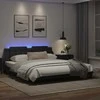 Lova Lovos rėmas su LED, juodos spalvos, 180x200cm, dirbtinė oda