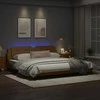 Lova Lovos rėmas su LED, kapučino spalvos, 200x200cm, dirbtinė oda