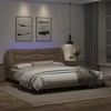 Lova Lovos rėmas su LED, kapučino spalvos, 180x200cm, dirbtinė oda