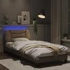 Lova Lovos rėmas su LED, kapučino spalvos, 90x190cm, dirbtinė oda