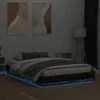 Lova Lovos rėmas su LED lemputėmis, dūminio ąžuolo, 150x200cm