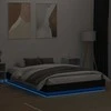 Lova Lovos rėmas su LED lemputėmis, juodos spalvos, 150x200cm