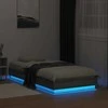 Lova Lovos rėmas su LED lemputėmis, pilkos ąžuolo spalvos, 75x190cm