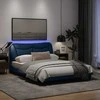 Lova Lovos rėmas su LED, mėlynos spalvos, 140x200cm, audinys
