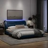 Lova Lovos rėmas su LED, mėlynos spalvos, 160x200cm, audinys