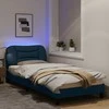 Lova Lovos rėmas su LED, mėlynos spalvos, 90x190cm, audinys