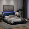 Lovos rėmas su LED, mėlynos spalvos, 120x200cm, audinys