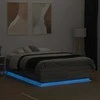 Lova Lovos rėmas su LED, pilkas ąžuolo, 135x190cm, apdirbta mediena
