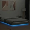 Lova Lovos rėmas su LED, pilkas ąžuolo, 120x190cm, apdirbta mediena
