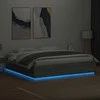 Lova Lovos rėmas su LED, pilkas ąžuolo, 200x200cm, apdirbta mediena