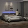 Lova Lovos rėmas su LED, pilkos spalvos, 200x200cm, dirbtinė oda