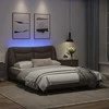 Lova Lovos rėmas su LED, pilkos spalvos, 120x200cm, dirbtinė oda