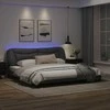 Lova Lovos rėmas su LED, pilkos spalvos, 200x200cm, dirbtinė oda