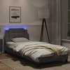 Lova Lovos rėmas su LED, pilkos spalvos, 90x190cm, dirbtinė oda