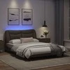 Lova Lovos rėmas su LED, pilkos spalvos, 140x200cm, dirbtinė oda