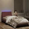 Lova Lovos rėmas su LED, rožinės spalvos, 80x200cm, aksomas